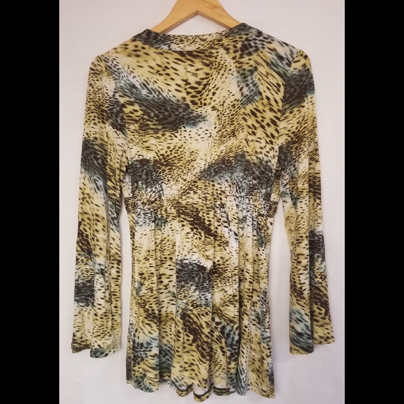 Beaded Mushbaby Sienna Rose Inc. Women's Multicolor V-neck Tunic Size Small - Picture 3 of 5